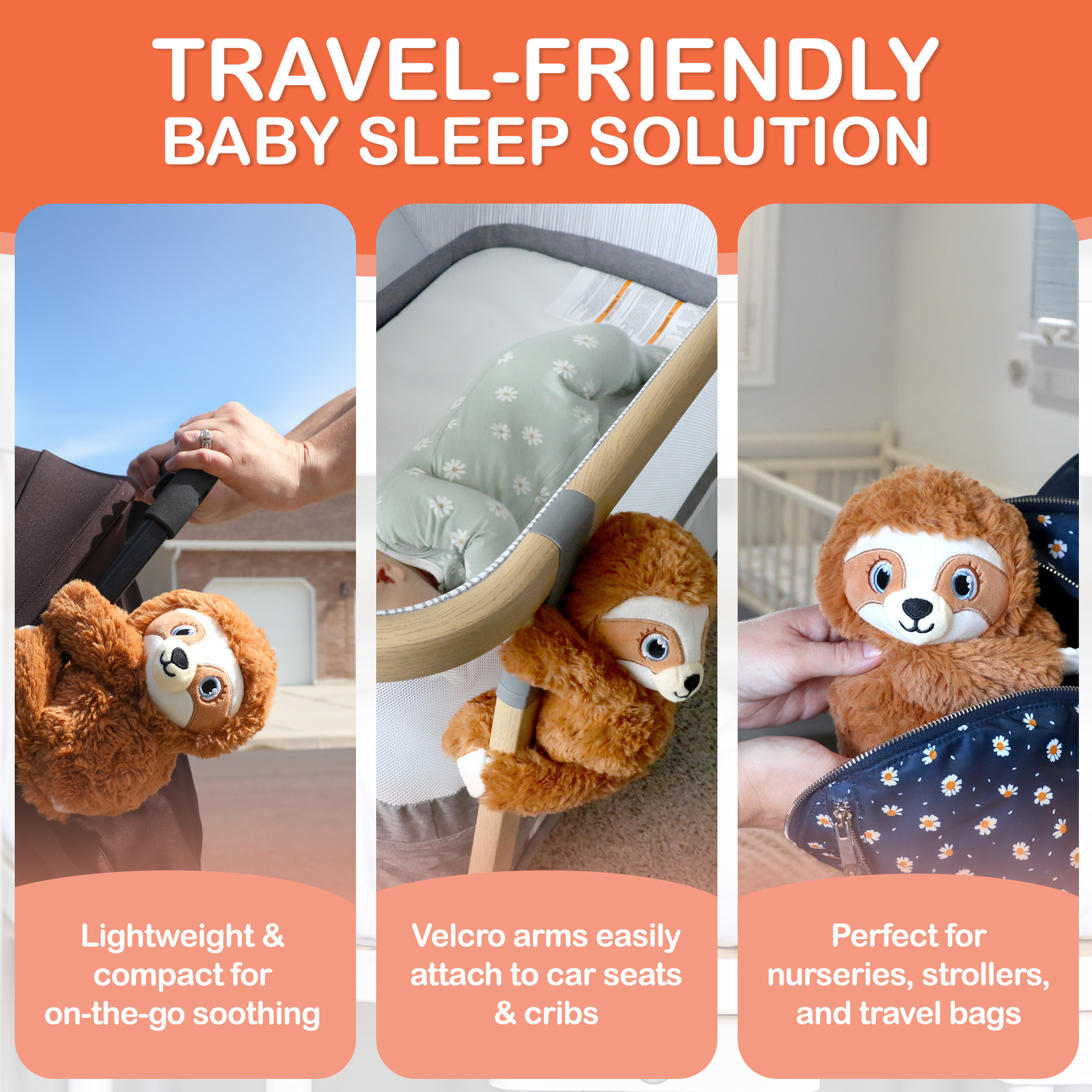 Baby Shusher Sloth – Plush Sound Machine with Real Shushing Sound & Smart Cry Detection